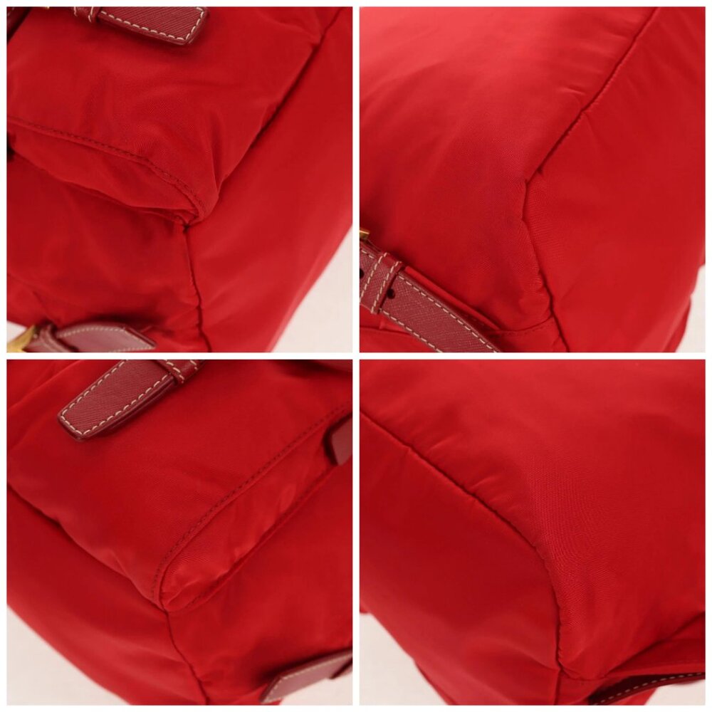 PRADA Backpack Nylon Red Gold Auth 158701V - Picture 14 of 16